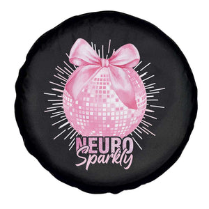 Neurodivergent Neuro Sparkly Spare Tire Cover Autism Spectrum ADHD Pink Bow Disco Ball TS11 Print Your Wear