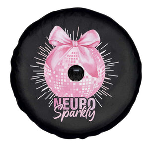 Neurodivergent Neuro Sparkly Spare Tire Cover Autism Spectrum ADHD Pink Bow Disco Ball TS11 Print Your Wear