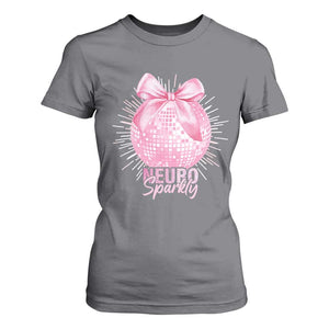 Neurodivergent Neuro Sparkly T Shirt For Women Autism Spectrum ADHD Pink Bow Disco Ball TS11 Charcoal Print Your Wear
