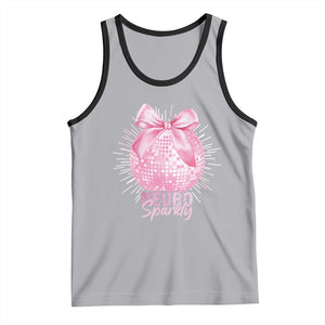 Neurodivergent Neuro Sparkly Tank Top Autism Spectrum ADHD Pink Bow Disco Ball TS11 Athletic Heather Black Print Your Wear