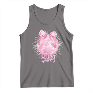 Neurodivergent Neuro Sparkly Tank Top Autism Spectrum ADHD Pink Bow Disco Ball TS11 Deep Heather Print Your Wear