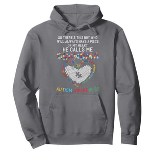 Autism Awareness Grandma Hoodie So There's This Boy Who Will Always Have A Piece Of My Heart He Calls Me Grandma TS11 Charcoal Print Your Wear