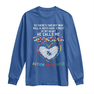 Autism Awareness Grandma Long Sleeve Shirt So There's This Boy Who Will Always Have A Piece Of My Heart He Calls Me Grandma TS11 Royal Blue Print Your Wear