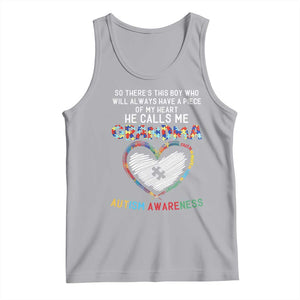 Autism Awareness Grandma Tank Top So There's This Boy Who Will Always Have A Piece Of My Heart He Calls Me Grandma TS11 Athletic Heather Print Your Wear