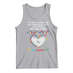 Autism Awareness Grandma Tank Top So There's This Boy Who Will Always Have A Piece Of My Heart He Calls Me Grandma TS11 Athletic Heather Print Your Wear