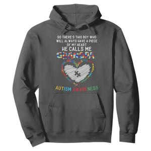 Autism Awareness Grandpa Hoodie So There's This Boy Who Will Always Have A Piece Of My Heart He Calls Me Grandpa TS11 Dark Heather Print Your Wear