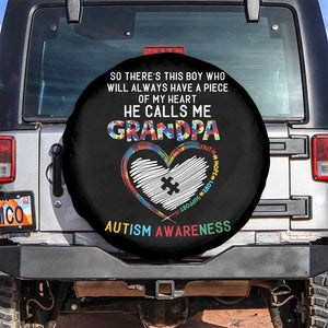 Autism Awareness Grandpa Spare Tire Cover So There's This Boy Who Will Always Have A Piece Of My Heart He Calls Me Grandpa TS11 No hole Black Print Your Wear