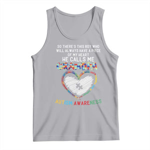 Autism Awareness Grandpa Tank Top So There's This Boy Who Will Always Have A Piece Of My Heart He Calls Me Grandpa TS11 Athletic Heather Print Your Wear