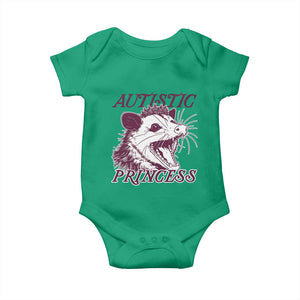 Funny Autistic Princess Baby Onesie Autism Awareness Opposum TS11 Irish Green Print Your Wear