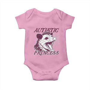 Funny Autistic Princess Baby Onesie Autism Awareness Opposum TS11 Light Pink Print Your Wear