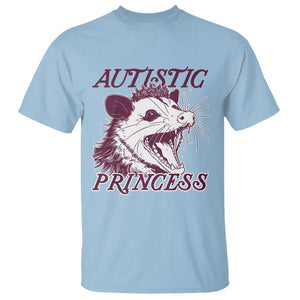 Funny Autistic Princess T Shirt Autism Awareness Opposum TS11 Light Blue Print Your Wear