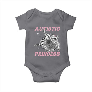 Funny Autistic Princess Baby Onesie Autism Awareness Raccoon TS11 Charcoal Print Your Wear