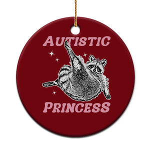 Funny Autistic Princess Ceramic Ornament Autism Awareness Raccoon TS11 1pc Red Print Your Wear