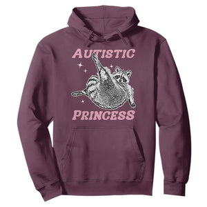 Funny Autistic Princess Hoodie Autism Awareness Raccoon TS11 Maroon Print Your Wear