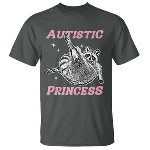 Funny Autistic Princess T Shirt Autism Awareness Raccoon TS11 Dark Heather Print Your Wear