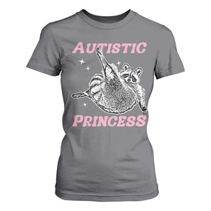 Funny Autistic Princess T Shirt For Women Autism Awareness Raccoon TS11 Charcoal Print Your Wear