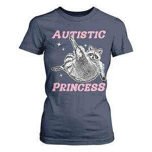 Funny Autistic Princess T Shirt For Women Autism Awareness Raccoon TS11 Navy Print Your Wear
