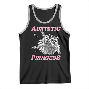 Funny Autistic Princess Tank Top Autism Awareness Raccoon TS11 Black Athletic Heather Print Your Wear