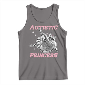 Funny Autistic Princess Tank Top Autism Awareness Raccoon TS11 Deep Heather Print Your Wear