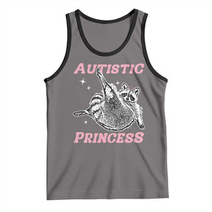Funny Autistic Princess Tank Top Autism Awareness Raccoon TS11 Deep Heather Black Print Your Wear