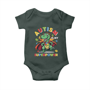 Funny Autism Is My Superpower Baby Onesie Autism Awareness Autistic Dinosaur TS11 Print Your Wear