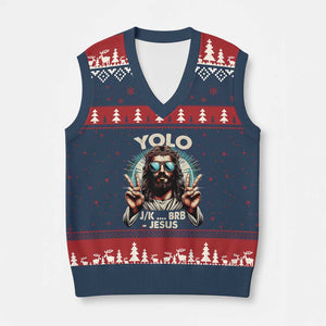 Funny Resurrection Christians Easter Day V-Neck Knit Sweater Vest Yolo JK BRB Jesus TS11 Navy Red Print Your Wear