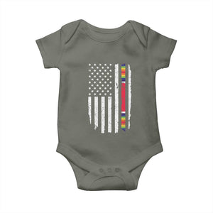 WW2 World War II Vintage American Flag Baby Onesie TS11 Military Green Print Your Wear
