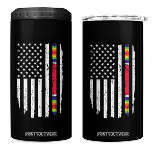 WW2 World War II Vintage American Flag 4 in 1 Can Cooler Tumbler TS11 One Size: 16 oz Black Print Your Wear