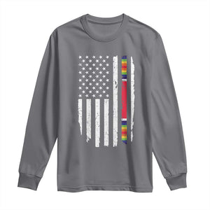 WW2 World War II Vintage American Flag Long Sleeve Shirt TS11 Charcoal Print Your Wear