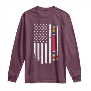 WW2 World War II Vintage American Flag Long Sleeve Shirt TS11 Maroon Print Your Wear