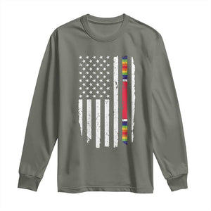 WW2 World War II Vintage American Flag Long Sleeve Shirt TS11 Military Green Print Your Wear