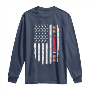 WW2 World War II Vintage American Flag Long Sleeve Shirt TS11 Navy Print Your Wear