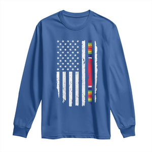 WW2 World War II Vintage American Flag Long Sleeve Shirt TS11 Royal Blue Print Your Wear