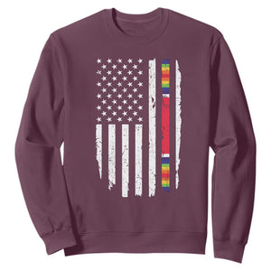 WW2 World War II Vintage American Flag Sweatshirt TS11 Maroon Print Your Wear