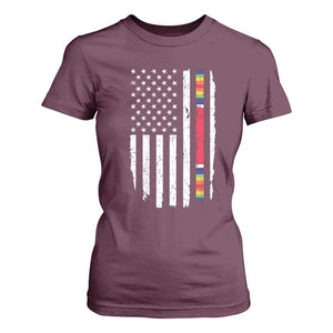 WW2 World War II Vintage American Flag T Shirt For Women TS11 Maroon Print Your Wear