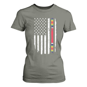 WW2 World War II Vintage American Flag T Shirt For Women TS11 Military Green Print Your Wear