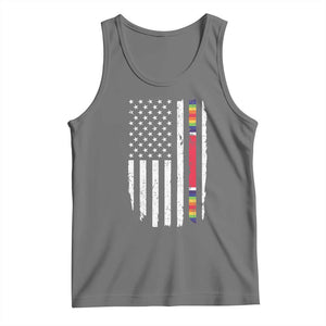 WW2 World War II Vintage American Flag Tank Top TS11 Black Heather Print Your Wear