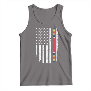 WW2 World War II Vintage American Flag Tank Top TS11 Deep Heather Print Your Wear