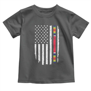 WW2 World War II Vintage American Flag Toddler T Shirt TS11 Dark Heather Print Your Wear