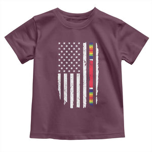 WW2 World War II Vintage American Flag Toddler T Shirt TS11 Maroon Print Your Wear