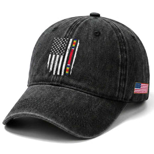 WW2 World War II Vintage American Flag Washed Cotton Baseball Cap TS11 Print Your Wear