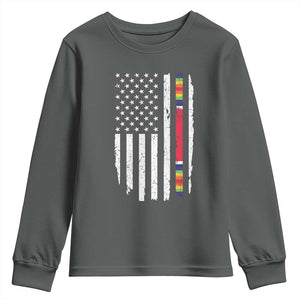 WW2 World War II Vintage American Flag Youth Sweatshirt TS11 Dark Heather Print Your Wear