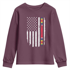 WW2 World War II Vintage American Flag Youth Sweatshirt TS11 Maroon Print Your Wear