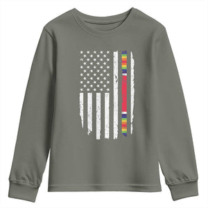 WW2 World War II Vintage American Flag Youth Sweatshirt TS11 Military Green Print Your Wear