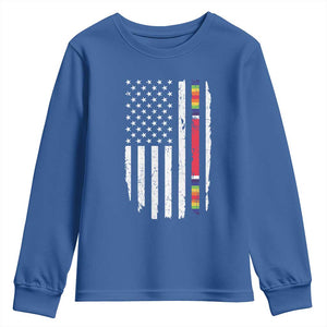 WW2 World War II Vintage American Flag Youth Sweatshirt TS11 Royal Blue Print Your Wear