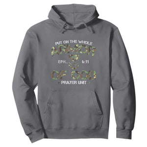 Put On The Whole Armor Of God Prayer Unit Hoodie Ephesians 6:11 Christian Army TS11 Charcoal Print Your Wear