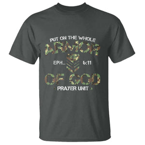 Put On The Whole Armor Of God Prayer Unit T Shirt Ephesians 6:11 Christian Army TS11 Dark Heather Print Your Wear