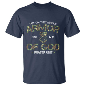 Put On The Whole Armor Of God Prayer Unit T Shirt Ephesians 6:11 Christian Army TS11 Navy Print Your Wear