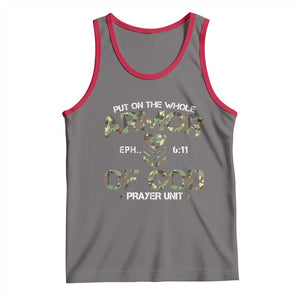 Put On The Whole Armor Of God Prayer Unit Tank Top Ephesians 6:11 Christian Army TS11 Deep Heather Red Print Your Wear