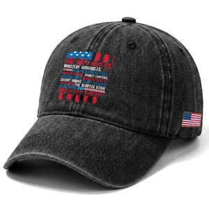 Funny You Dont Have No Whistlin Bugholes Washed Cotton Baseball Cap 4th Of July American Flag TS11 Print Your Wear